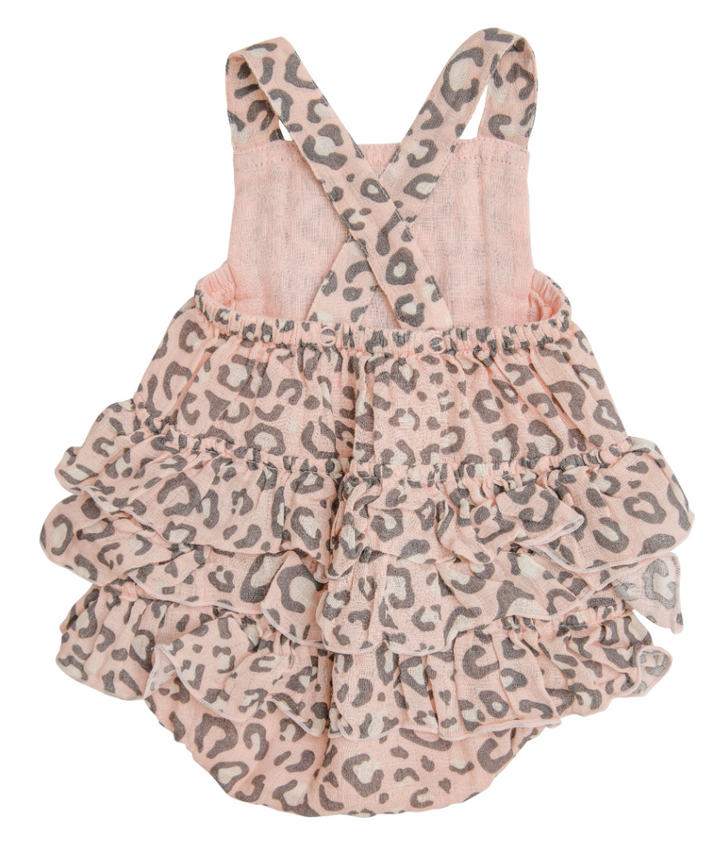 Pink Leopard Ruffle Sunsuit