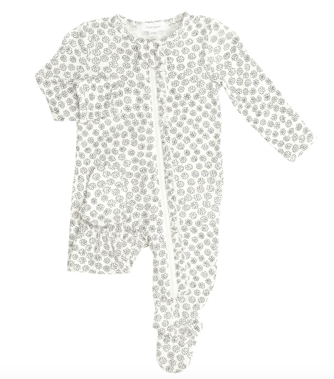 Doodle Daisy Ruffle Zipper Footie