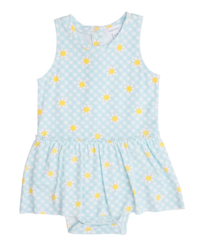Gingham Daisy Bodysuit with Skirt