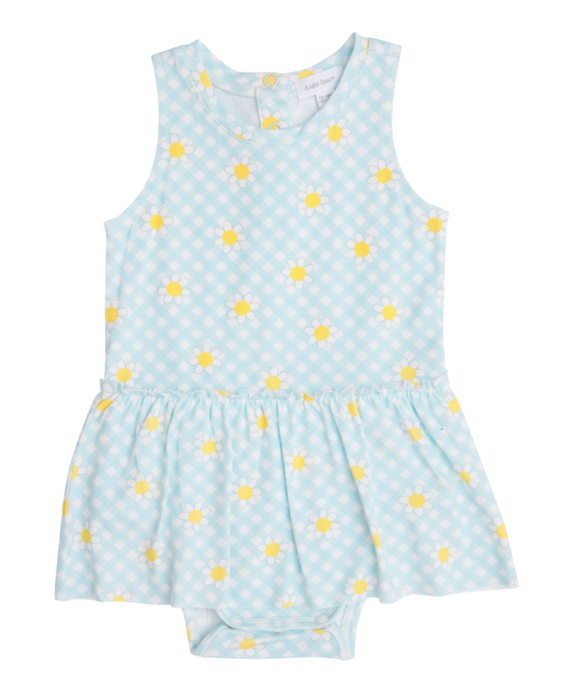 Gingham Daisy Bodysuit with Skirt