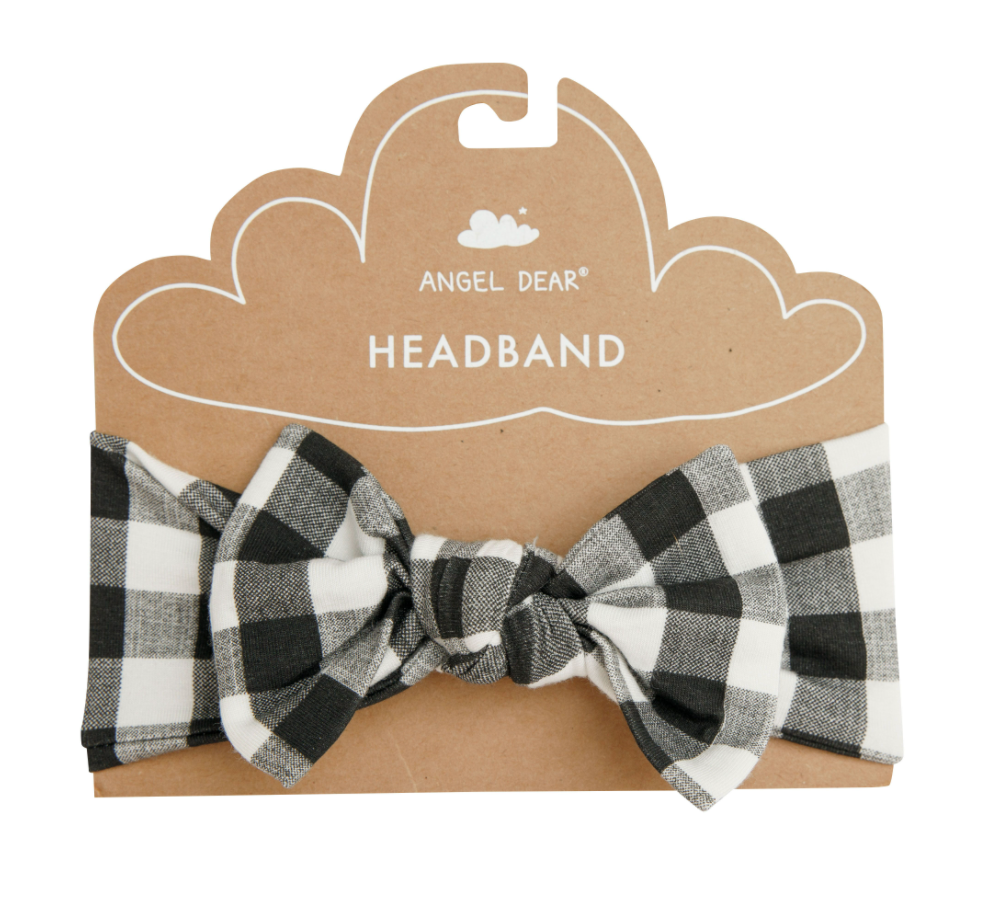 Black & White Gingham Headband