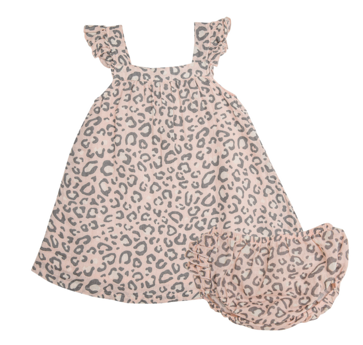 Pink Leopard Sundress and Bloomer Set