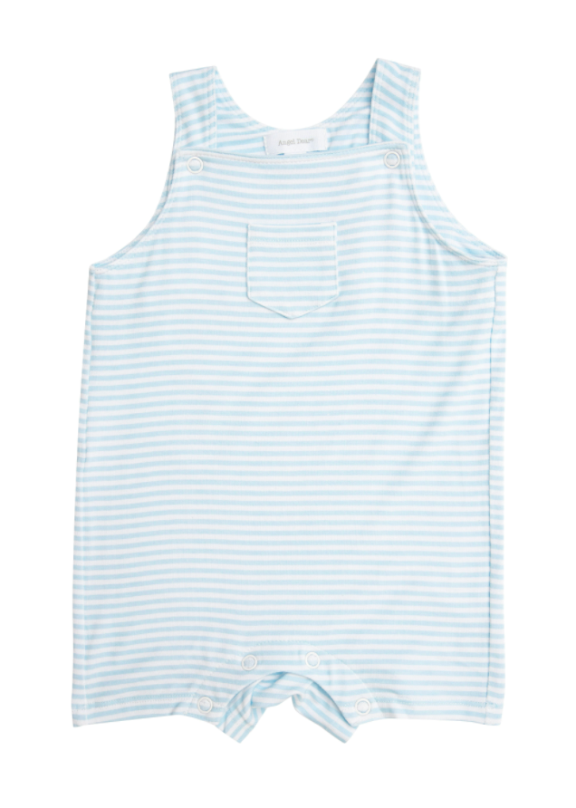 Blue Stripe Puppy Play Overall Shortie