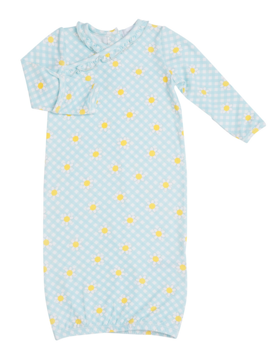 Gingham Daisy Kimono Gown