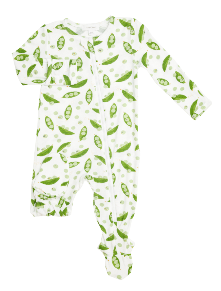Sweet Peas Zipper Footie