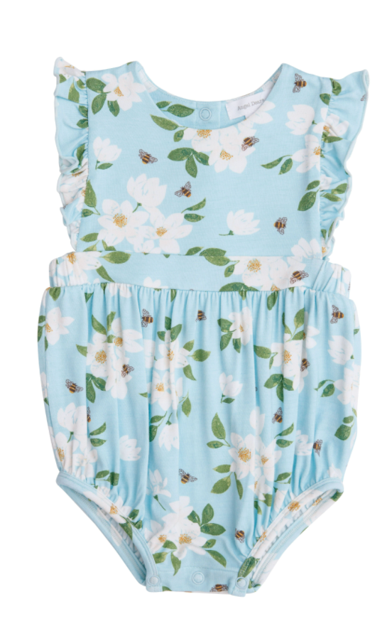 Blue Magnolia Ruffle Sunsuit