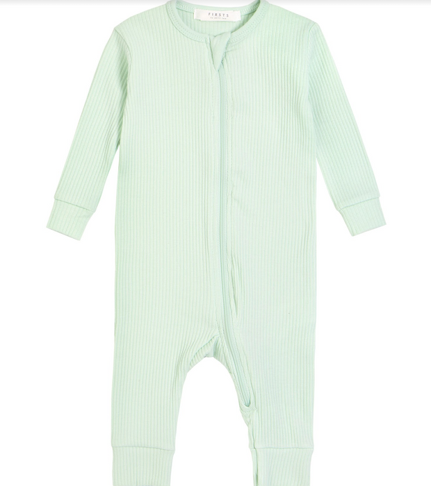 Light Green Ribbed Playsuit