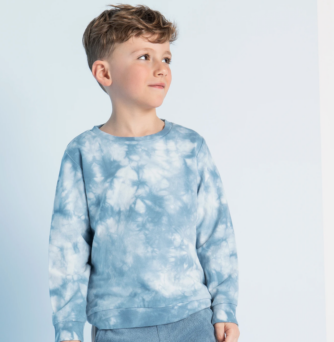 Blue Grey Tie Dye Sweatshirt