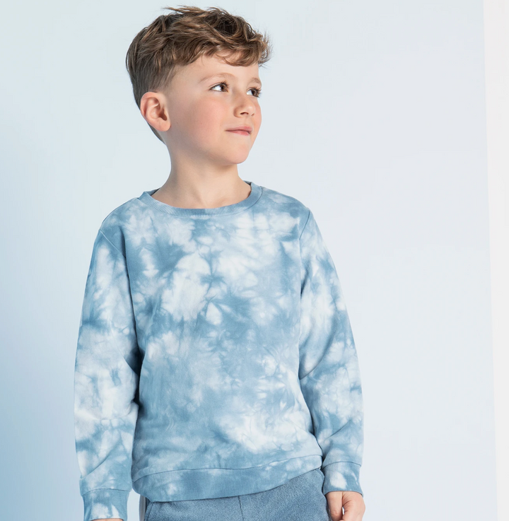 Blue Grey Tie Dye Sweatshirt