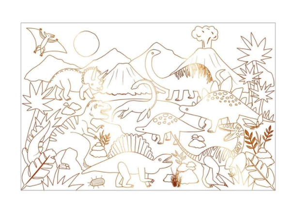 Dinosaur Kingdom Coloring Poster