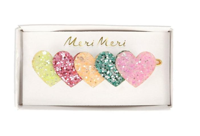 Heart Glitter Hair Clip