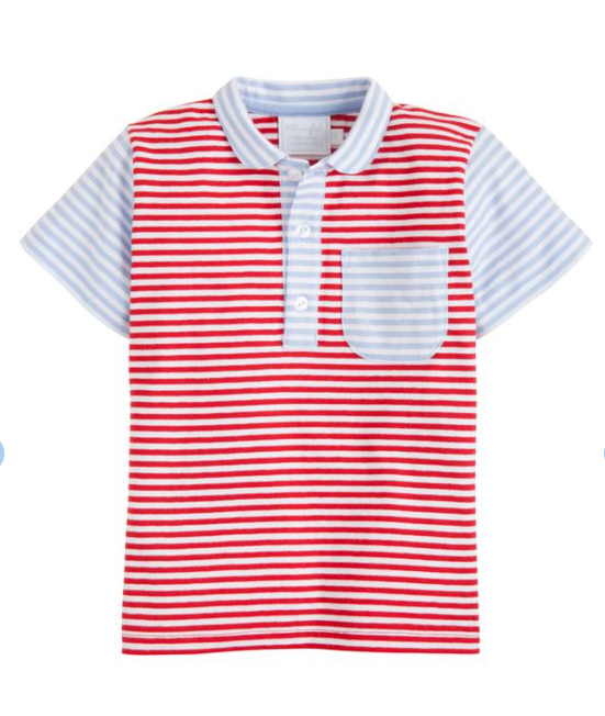 Pocket Peter Pan Polo | Red and Blue