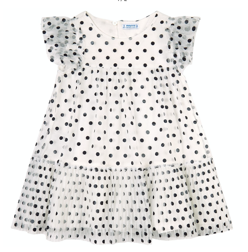 Black and White Polka Dot Tulle Dress | 3927
