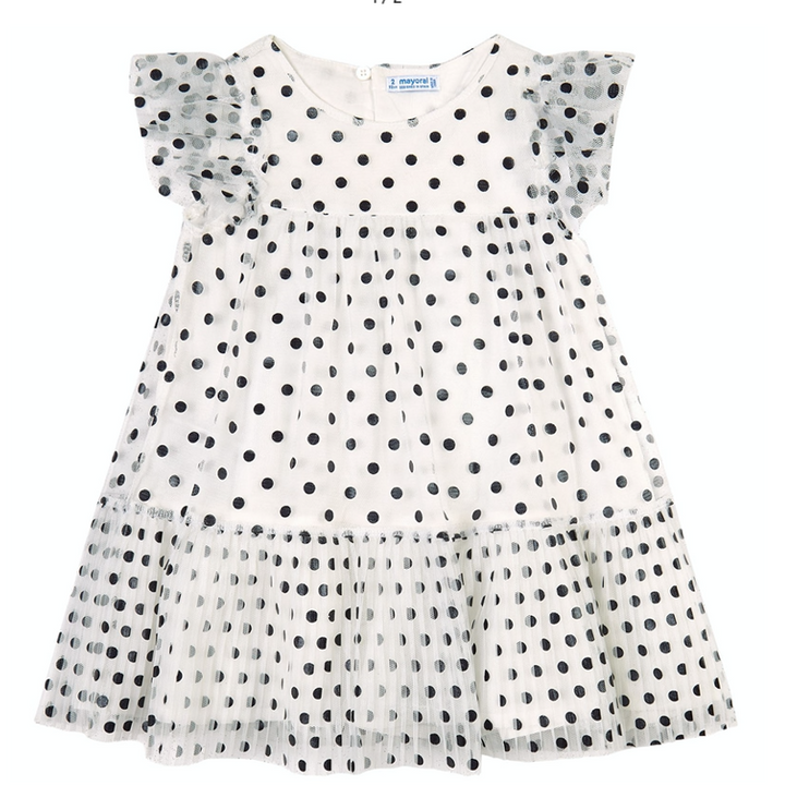 Black and White Polka Dot Tulle Dress | 3927