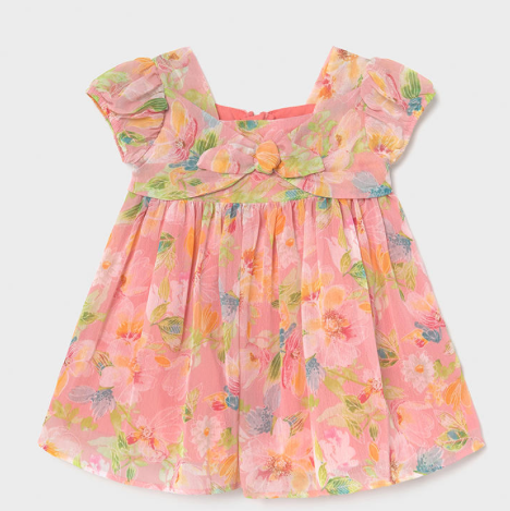 Flamingo Pink Floral Dress | 1984