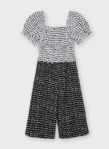 Black and White Polka Dot Jumpsuit | 3822