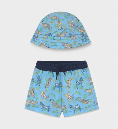 Blue Safari Bathing Suit and Hat | 1666