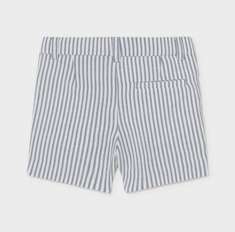 Blue and White Striped Linen Shorts | 1239