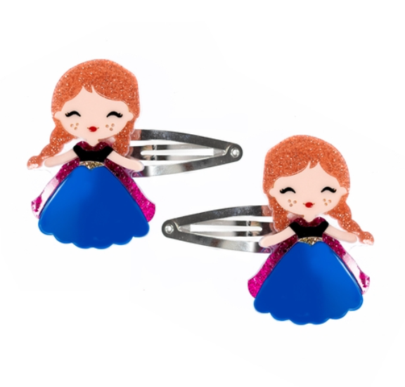 Cute Doll Hair Clips - Dark Blue Dress Snap Clip