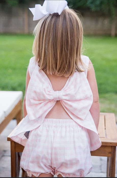 Lottie Knit Bloomer and Banded Short Set | Pink Gingham