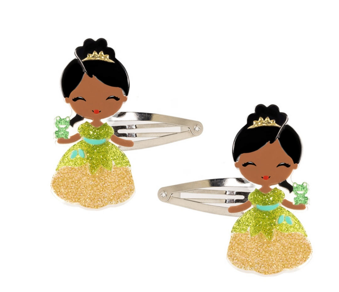 Cute Doll with Frog Hair Clips - Snap Clip