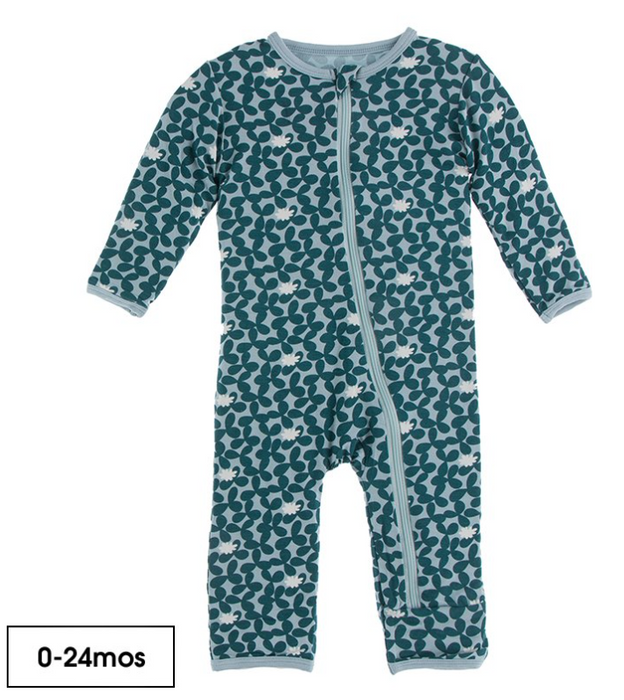 Print Coverall with Zipper | Jade Running Buffalo Clover