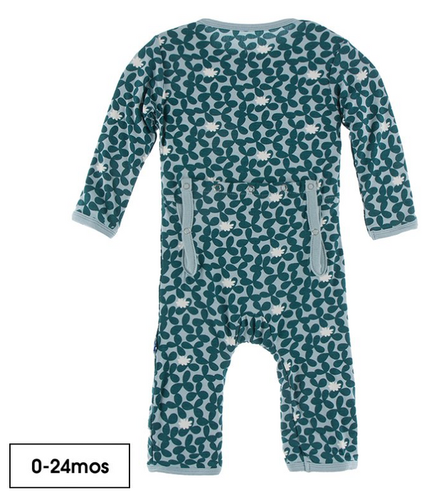 Print Coverall with Zipper | Jade Running Buffalo Clover