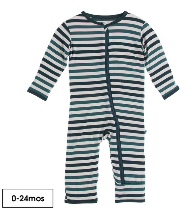 Print Coverall with Zipper | Wildlife Stripe