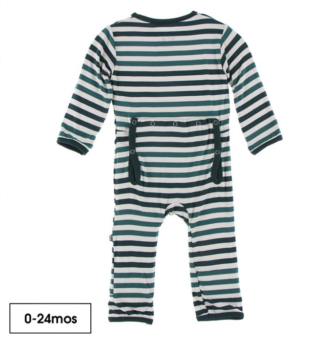 Print Coverall with Zipper | Wildlife Stripe
