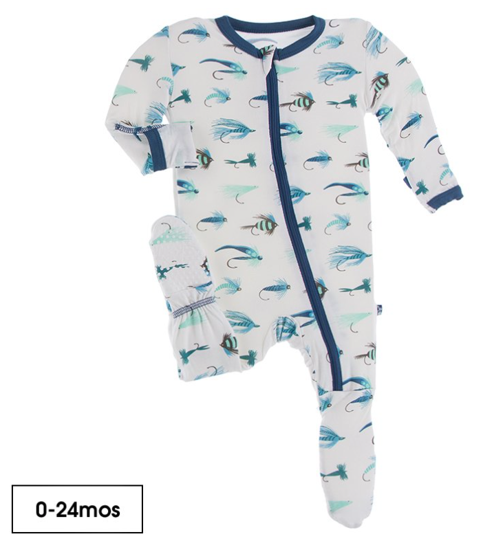 Print Footie with Zipper | Natural Fishing Flies