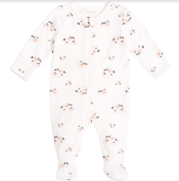 White with Pink Floral Sleeper