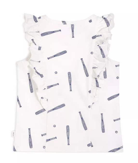 Baseball Flutter Sleeve Top