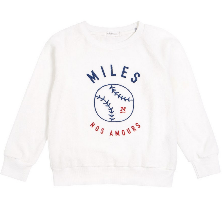 Terry Cloth Baseball Sweatshirt