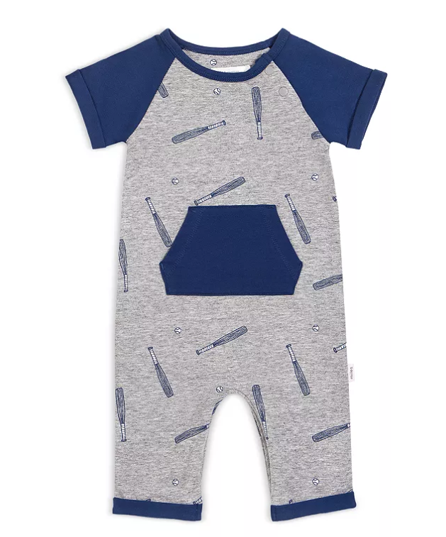 Grey Baseball Romper