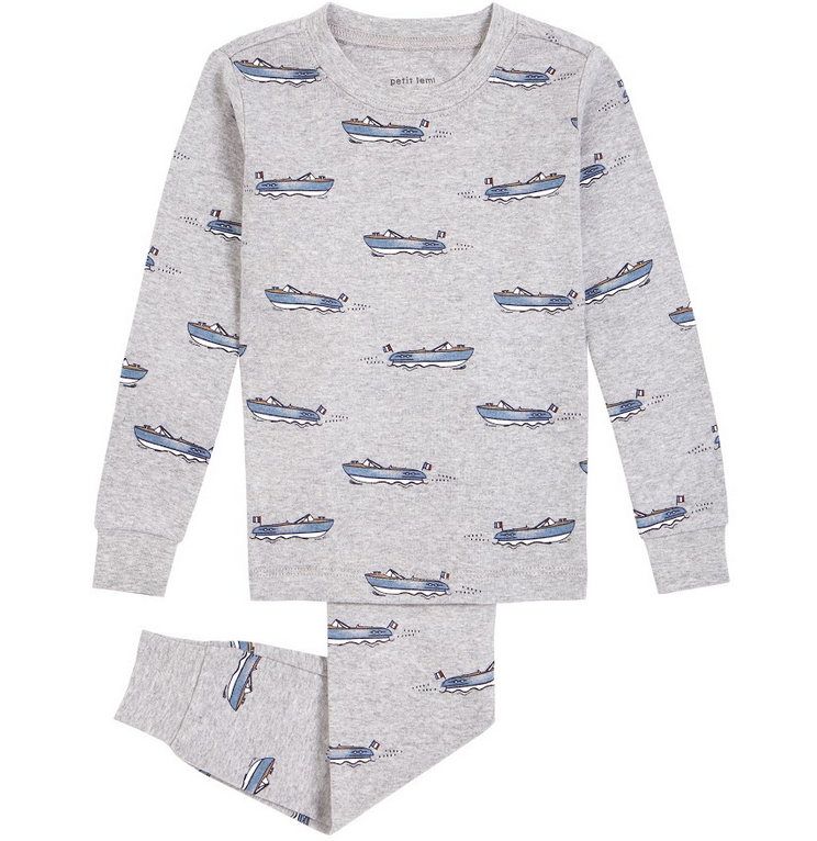 Speed Boat Piece PJ Set | Grey