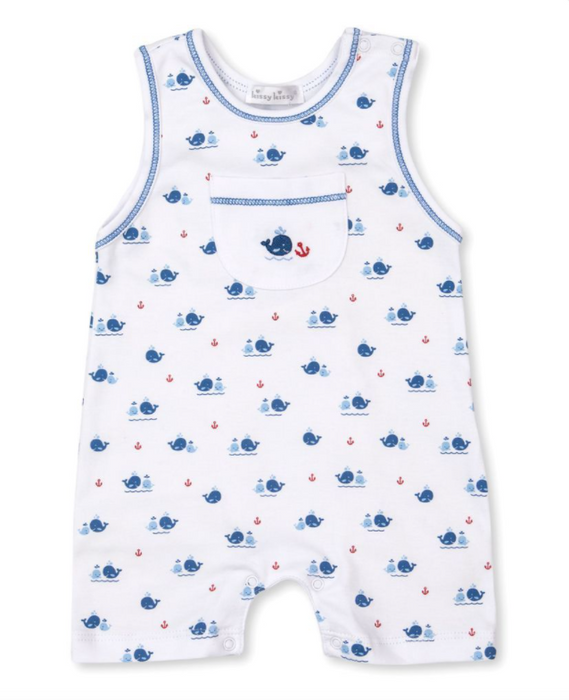 Breaching Whales Blue Sleeveless Playsuit