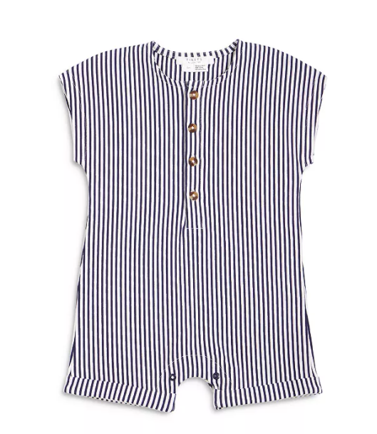 Navy and White Stripe Romper