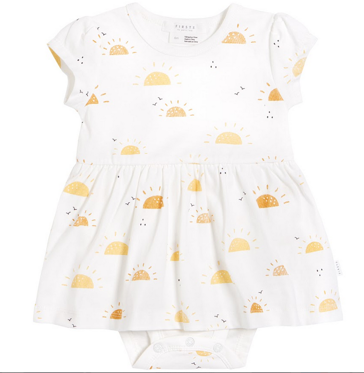 Rising Sun Stripe Skirted Romper