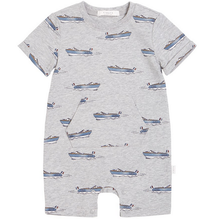 Grey Speed Boats Romper