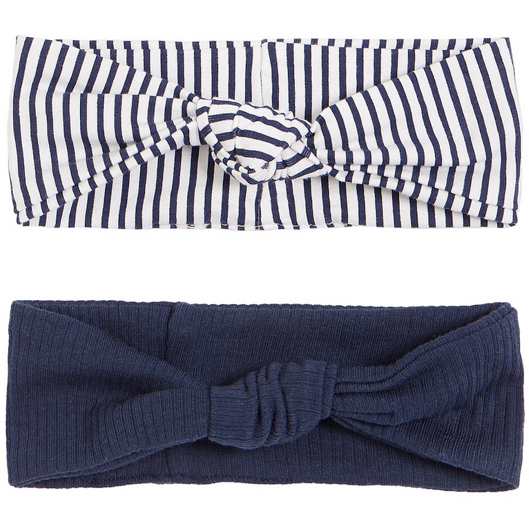 Navy Stripe Headband Set