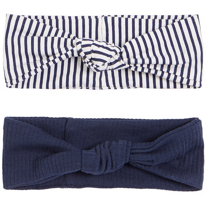 Navy Stripe Headband Set