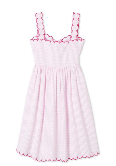 Quinn Dress | Lilly's Pink, Bright White,  Rasberry Scallop