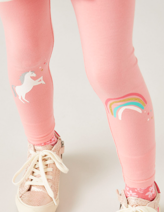 Emilia Luxe Legging with Rainbow - Peach