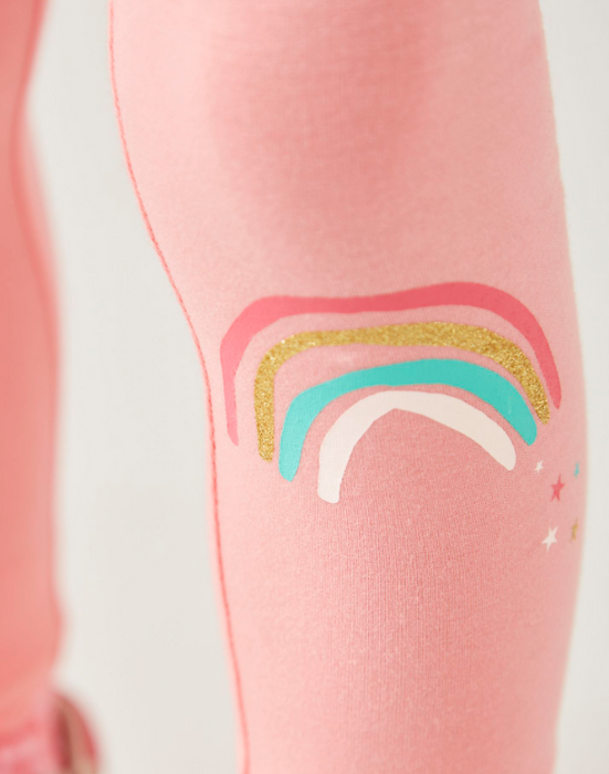 Emilia Luxe Legging with Rainbow - Peach