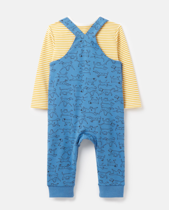 Wilbur Mustard Stripe and Blue Dogs Set