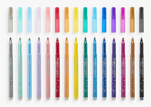 Rainbow Sparkle Glitter Markers