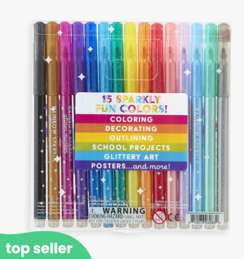 Rainbow Sparkle Glitter Markers