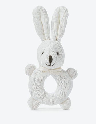 Cable Knit Bunny Rattle