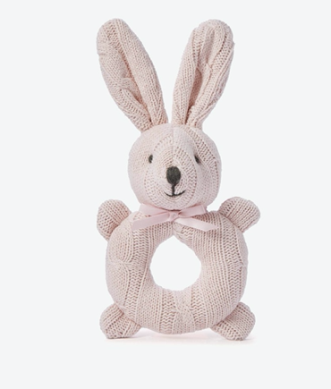 Cable Knit Bunny Rattle