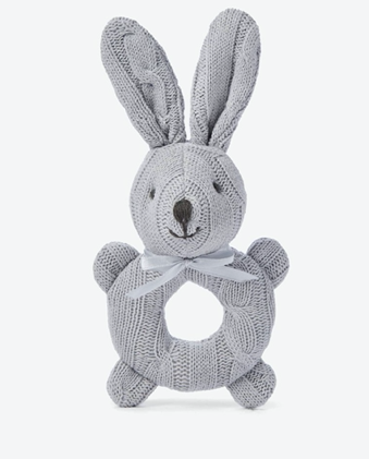 Cable Knit Bunny Rattle